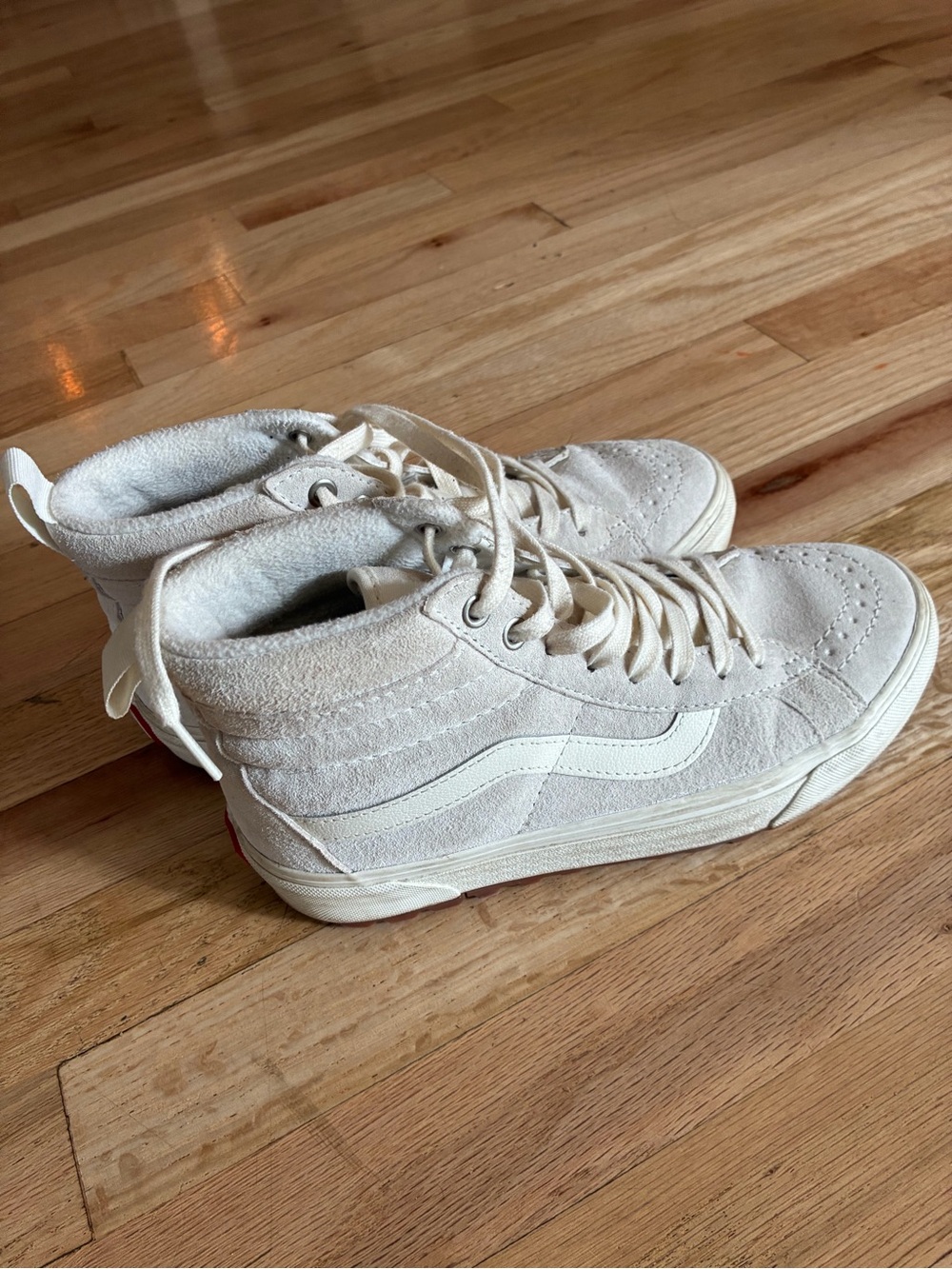 Vans Kids High-Top Suede Sneakers in Off-White